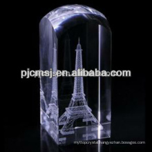 Crystal cube with eiffel